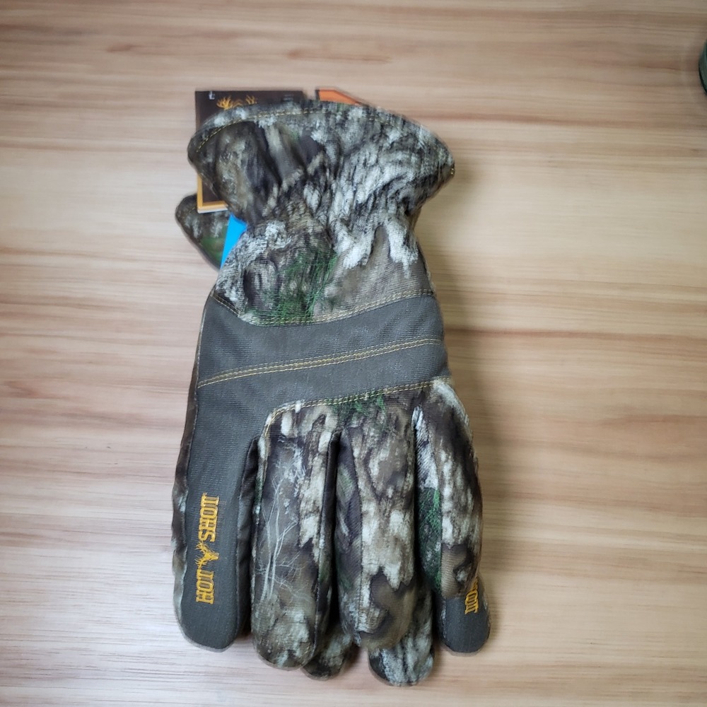 Hot Shot L Heat Factor 2 Hunting Gloves Realtree Camo Waterproof Insulated‎ NWT